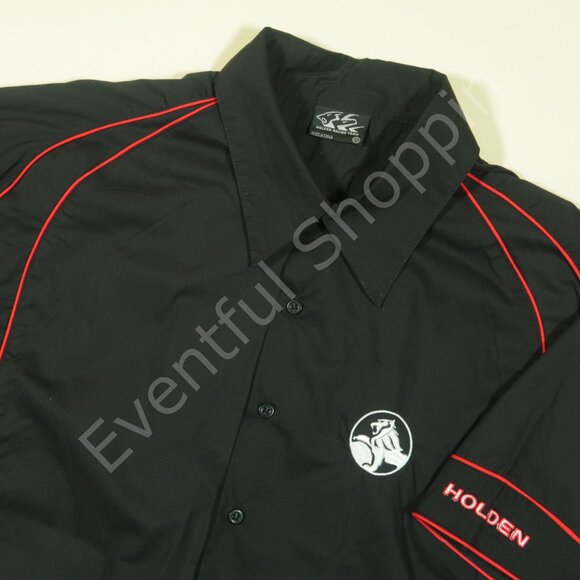 Holden Racing Team Shirt Mens 2XL Black Mechanic Short Sleeve Button Down - Picture 1 of 9